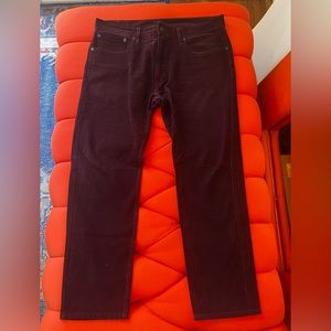 Maroon Levi's 502 corduroy cords 36L 32W